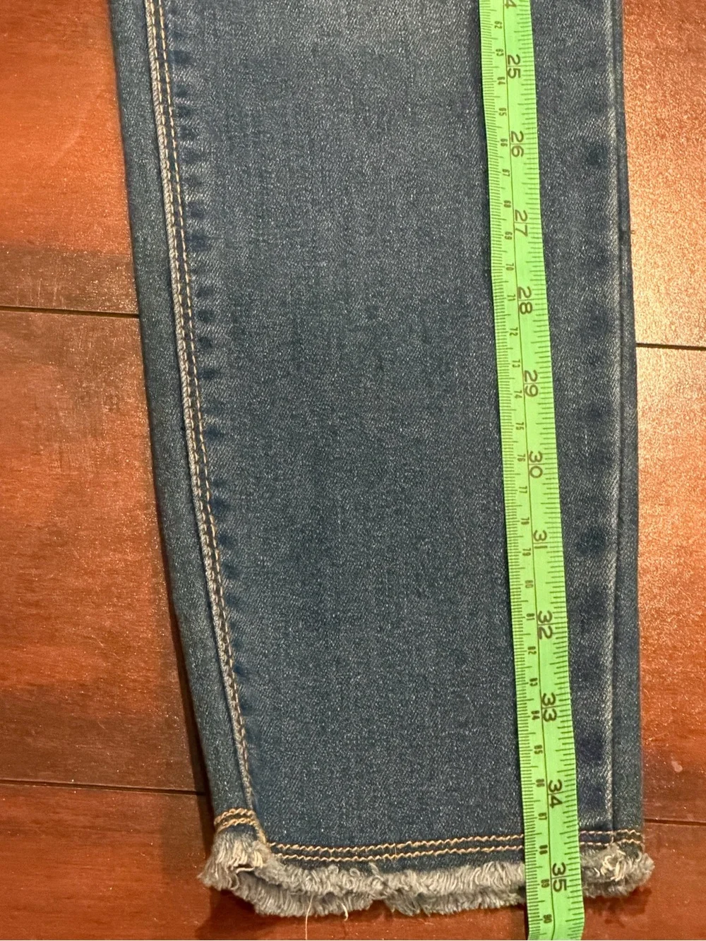 Girls skinny jeans, copper key with frayed hem. Sz 14. EUC
